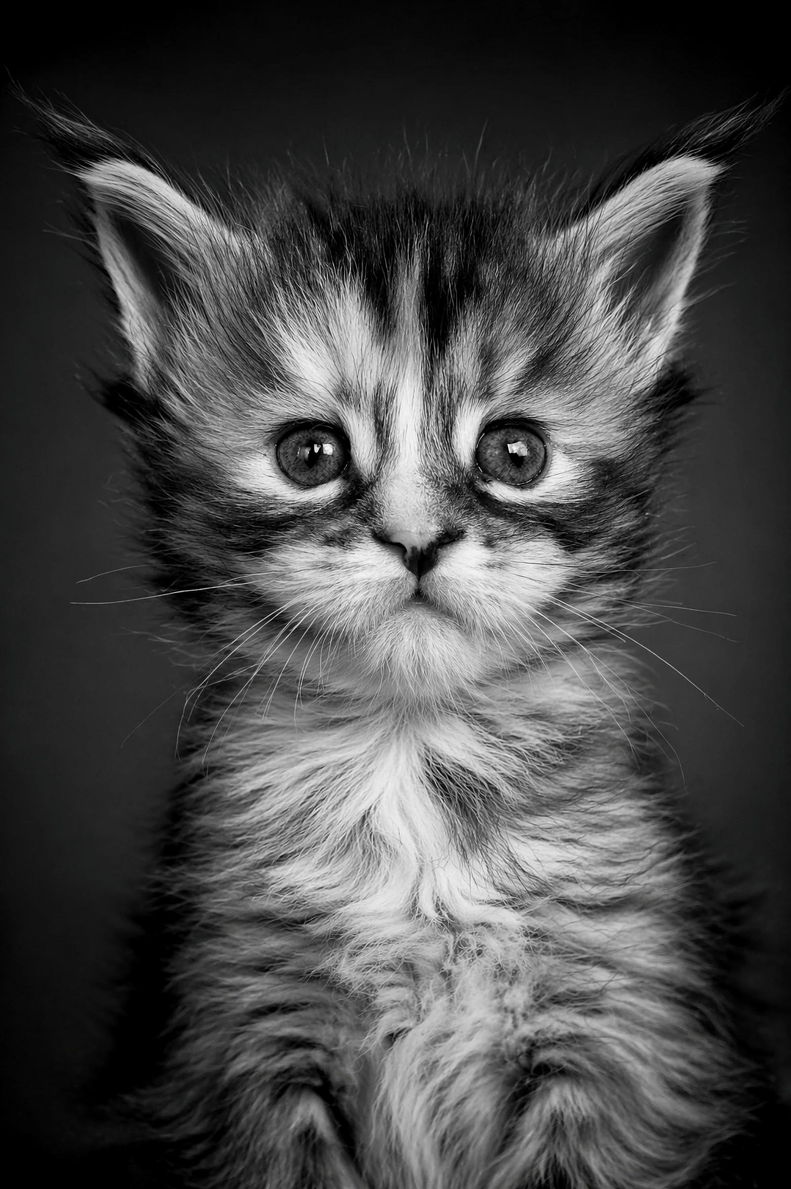 Portrait animalier noir et blanc