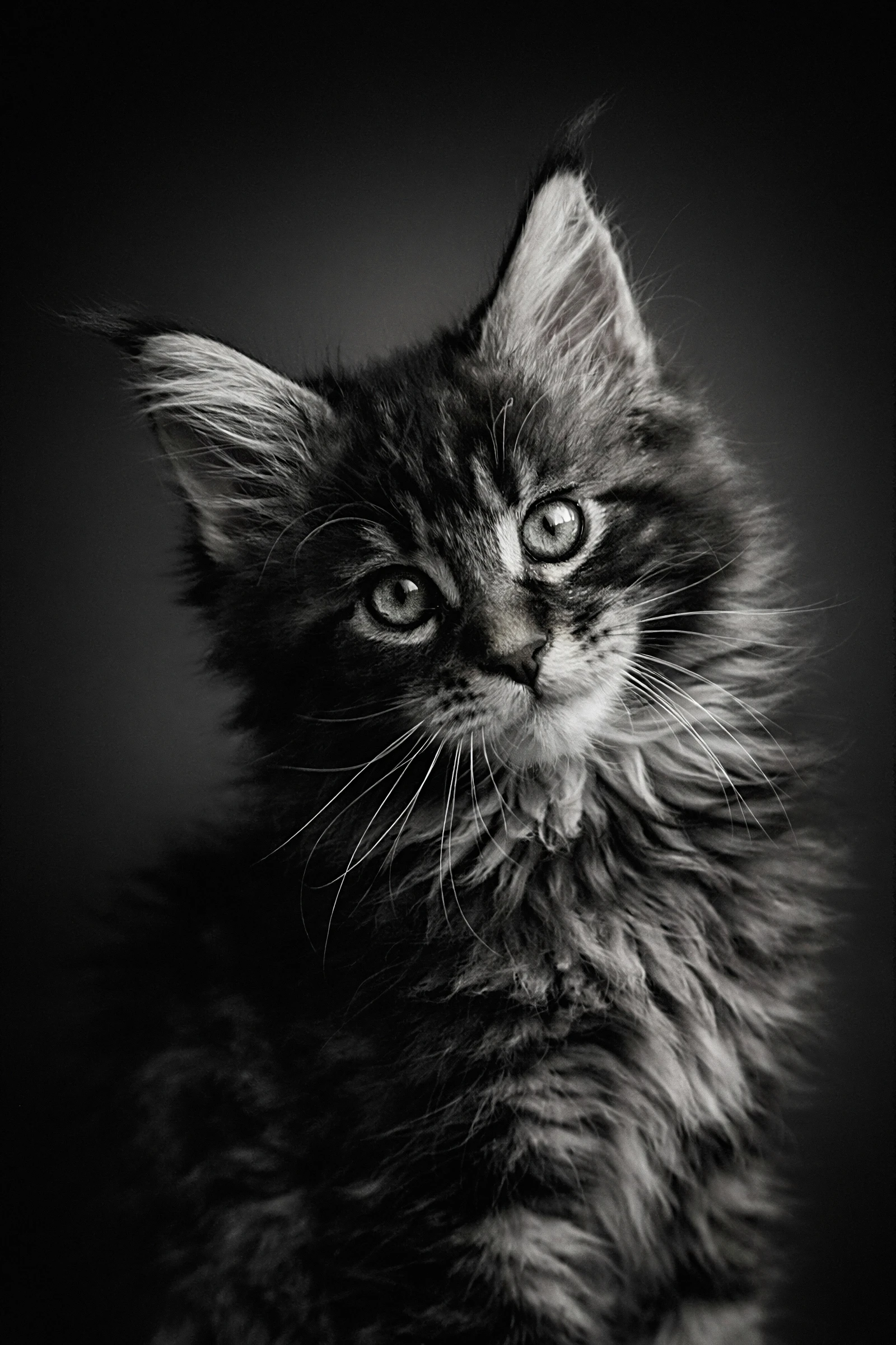 Portrait animalier noir et blanc