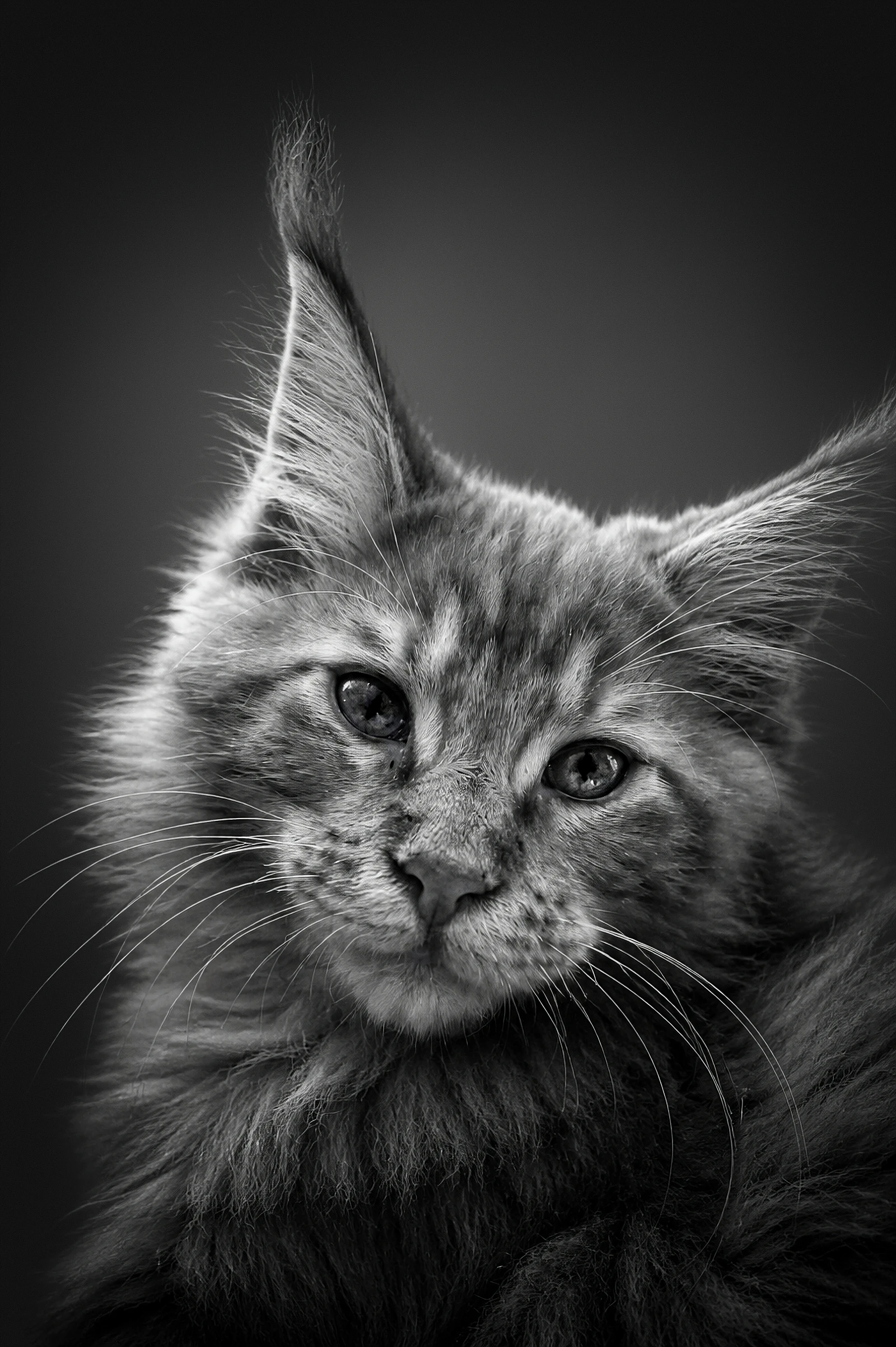 Portrait animalier noir et blanc