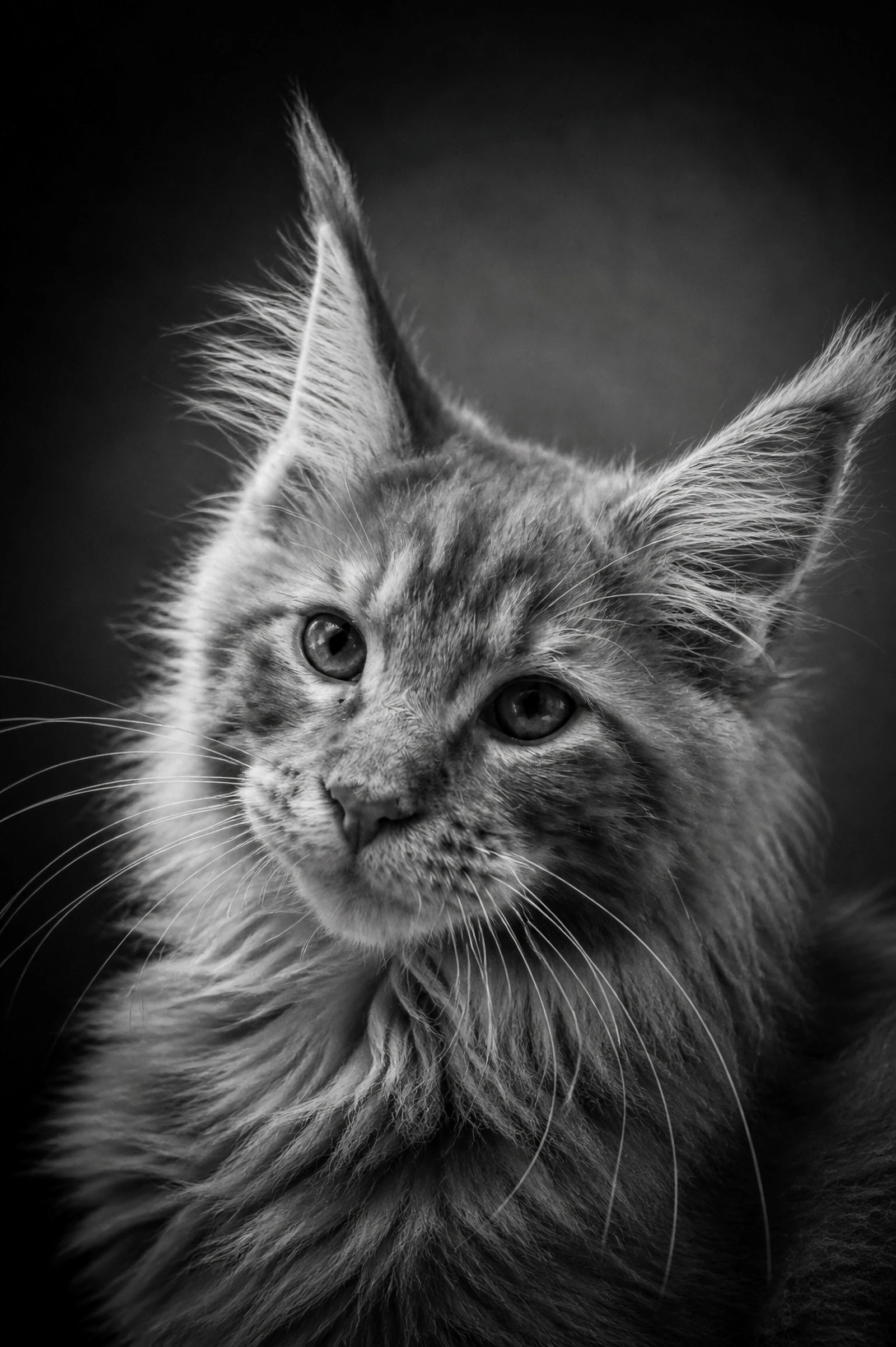 Portrait animalier noir et blanc