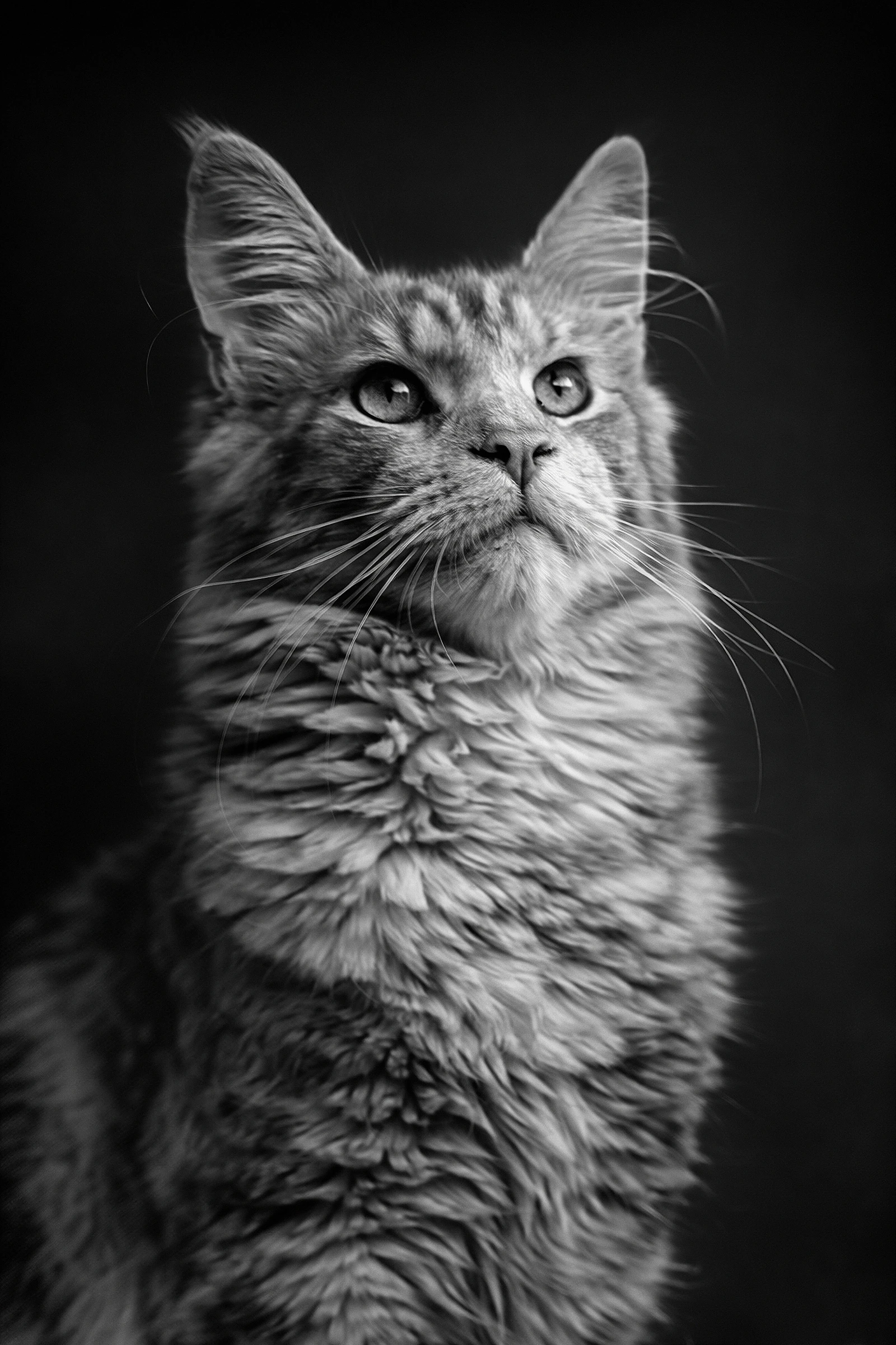 Portrait animalier noir et blanc
