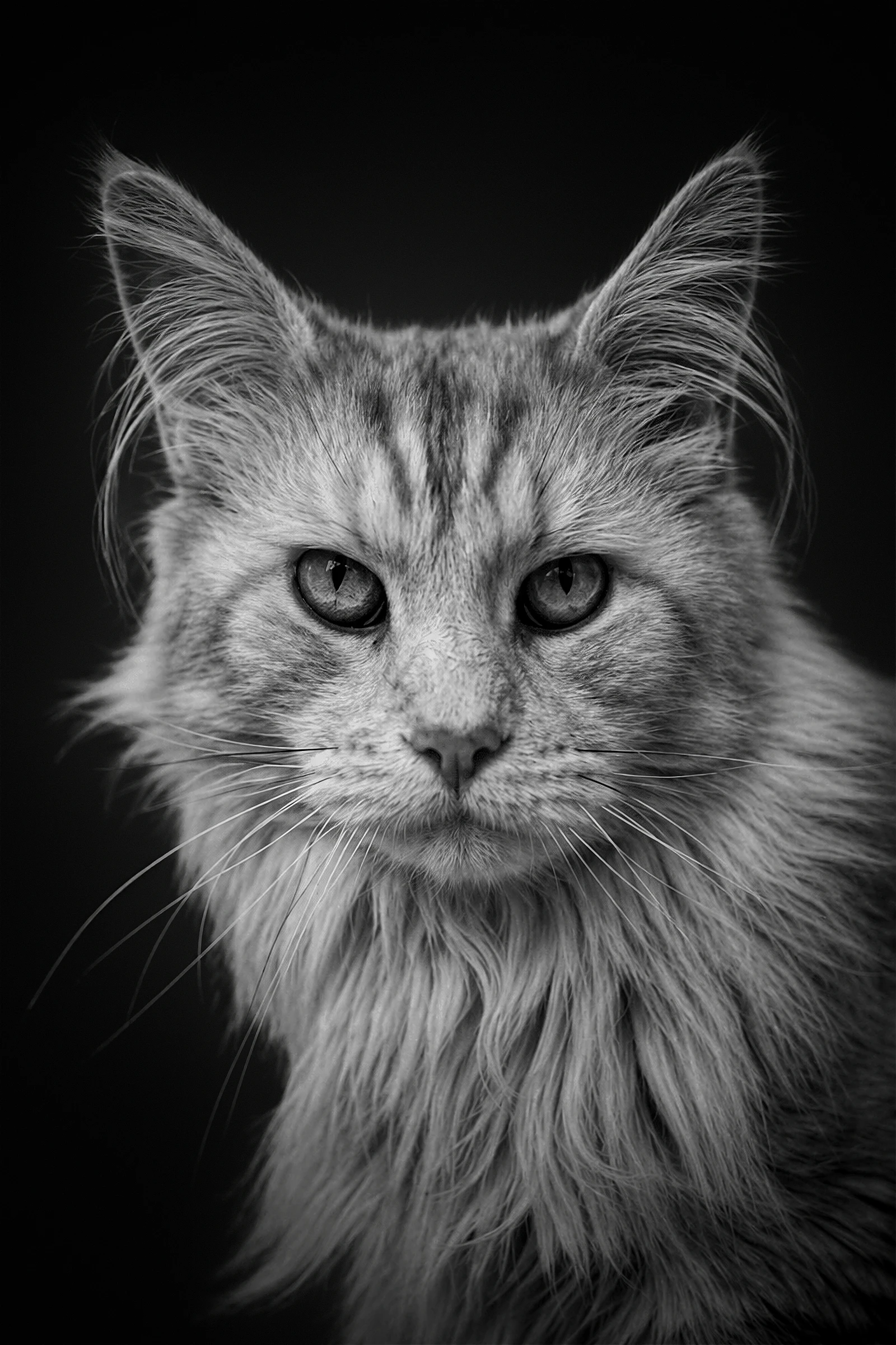 Portrait animalier noir et blanc