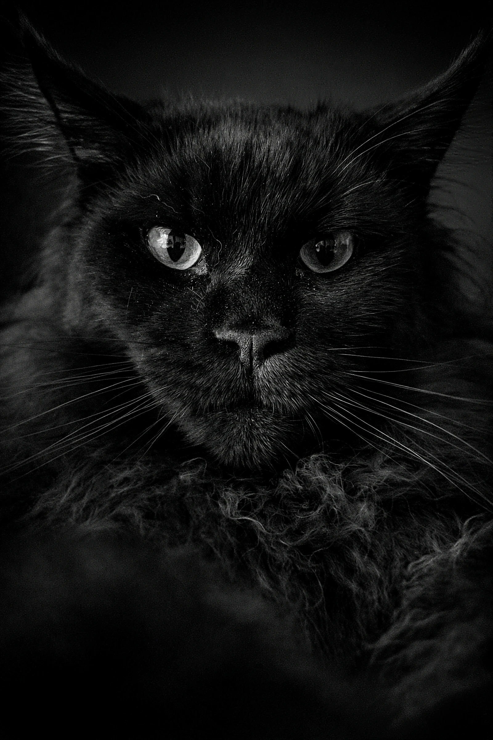Portrait animalier noir et blanc