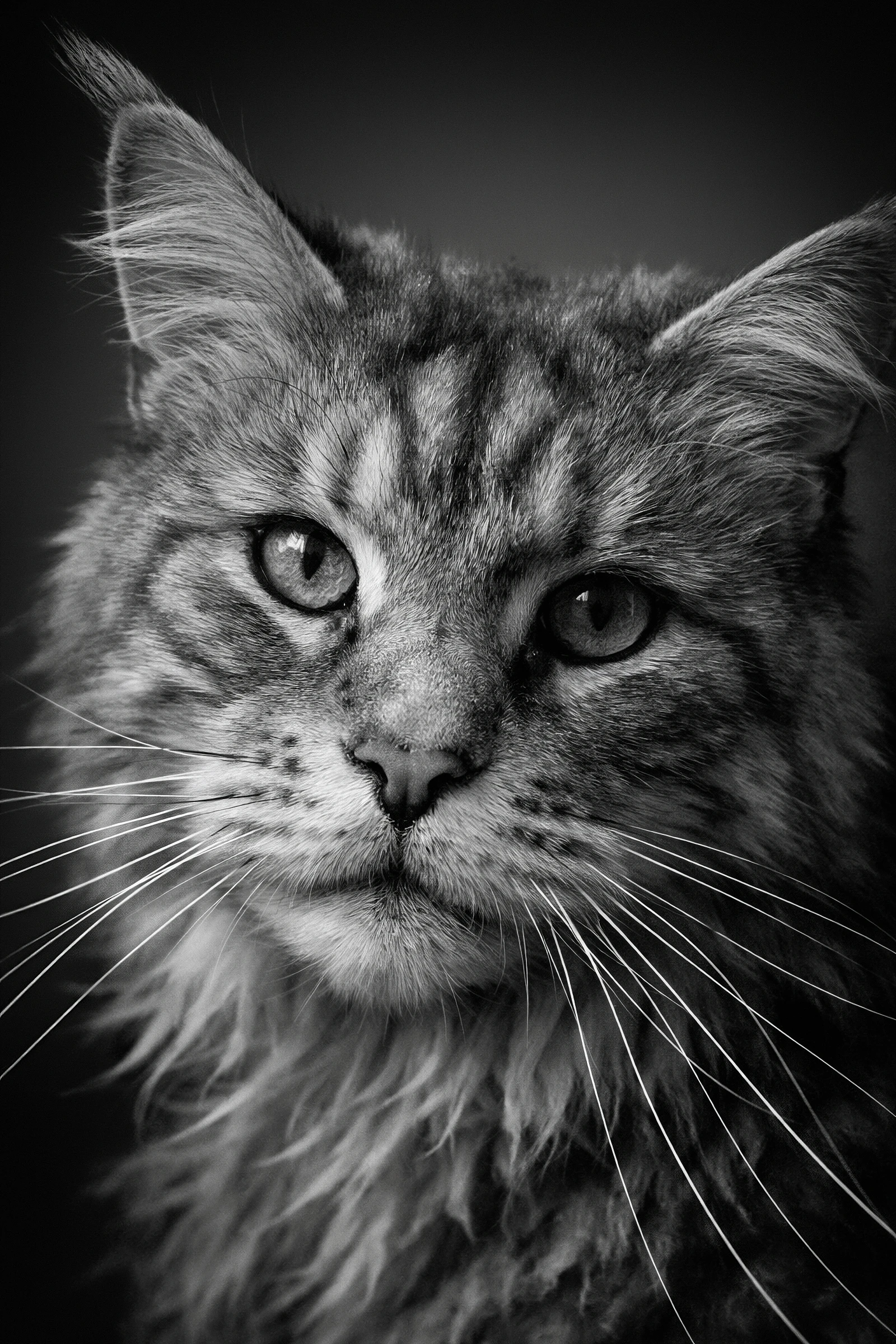 Portrait animalier noir et blanc