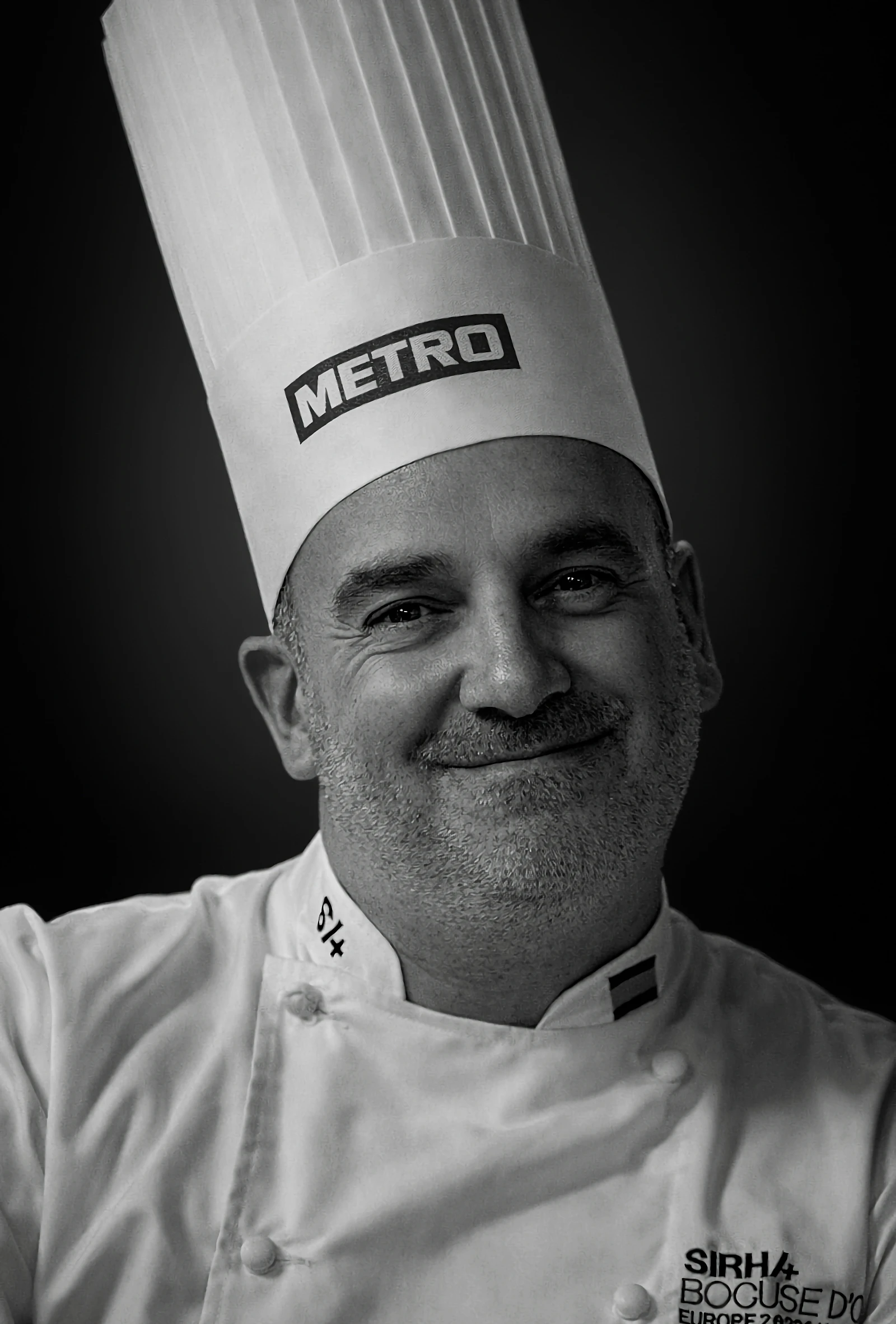 Portrait de chef en noir et blanc