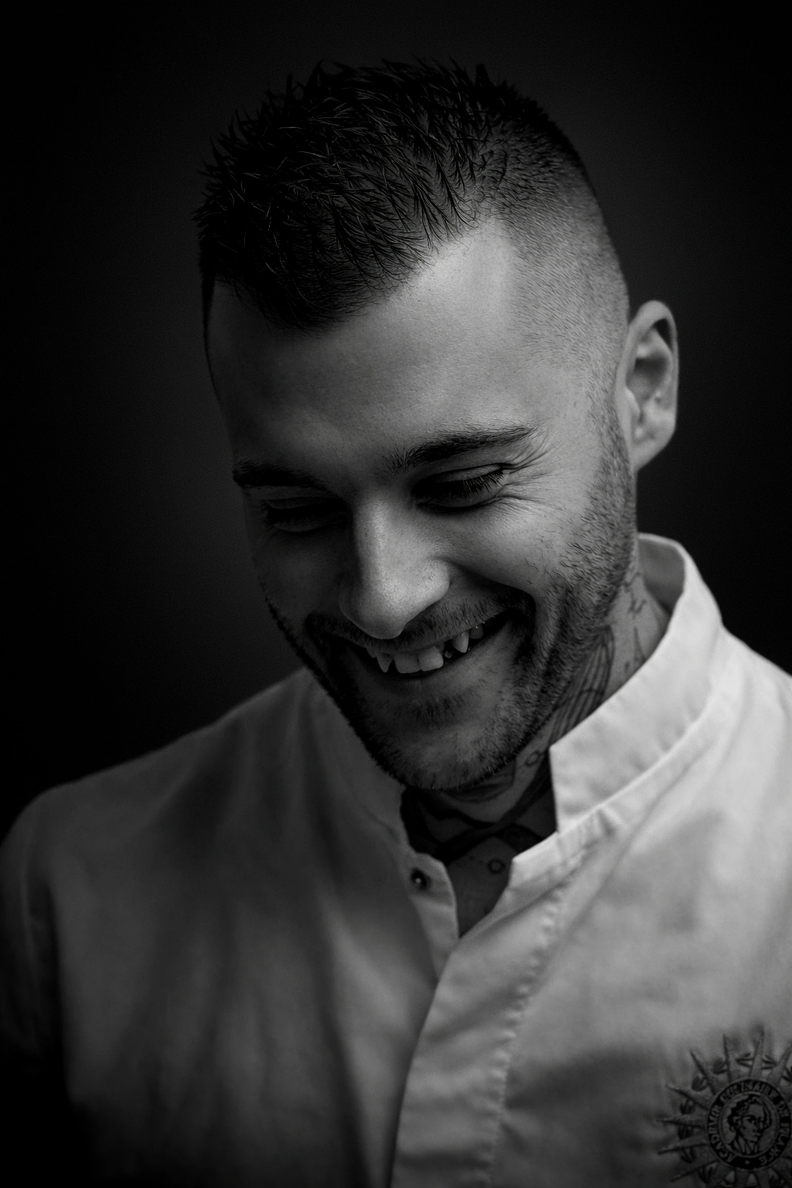 Portrait de chef en noir et blanc