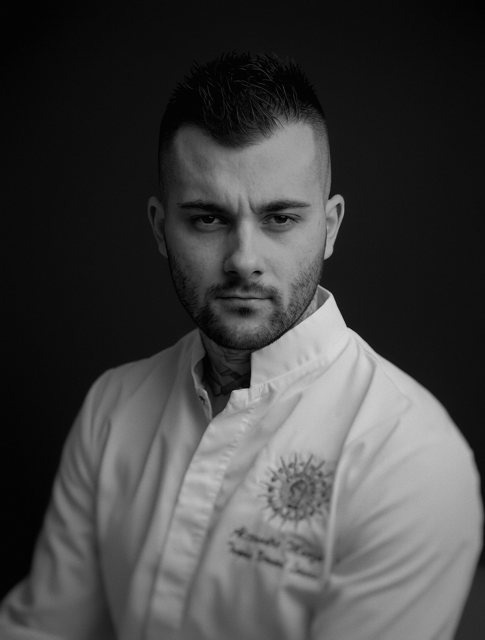 Portrait de chef en noir et blanc