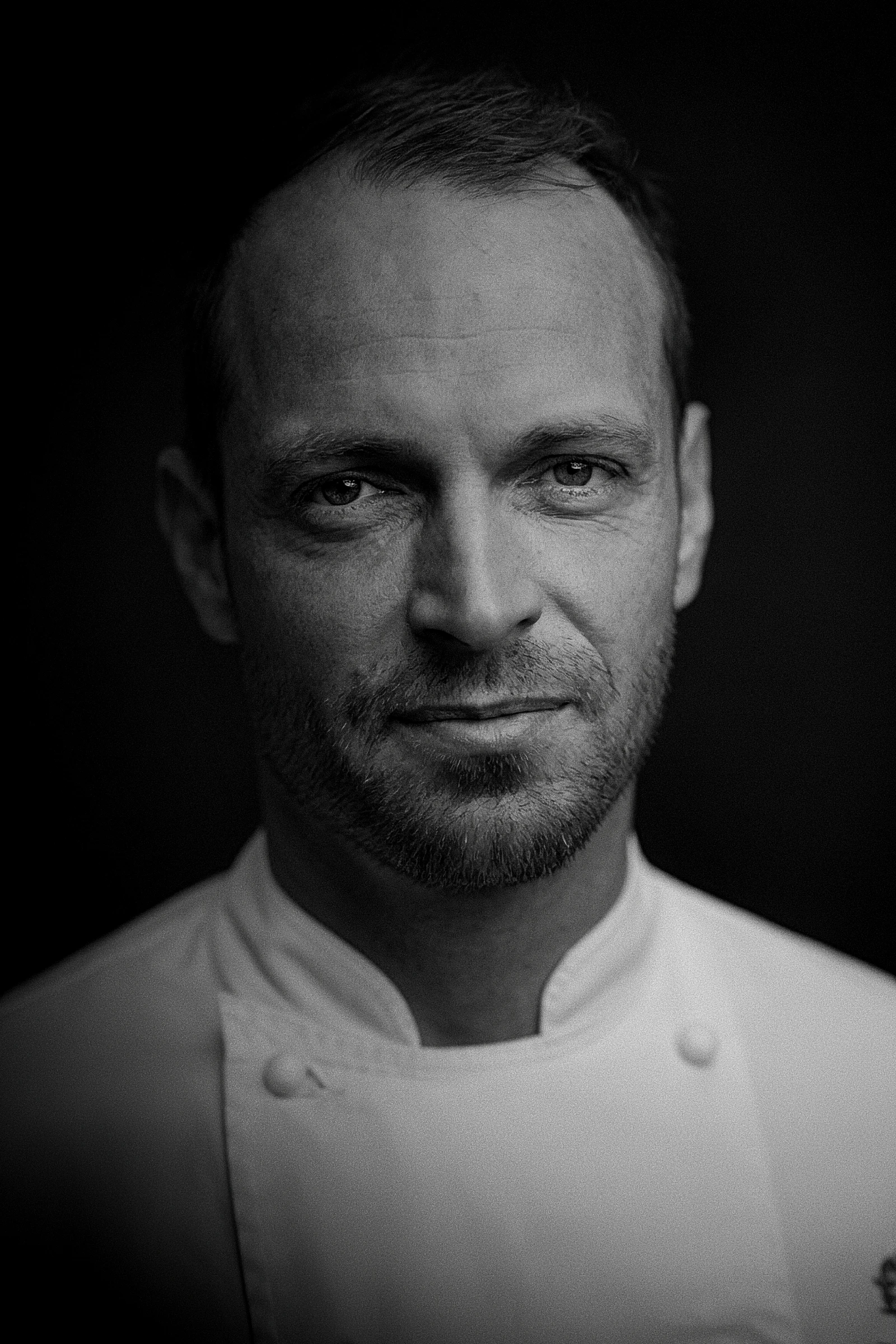 Portrait de chef en noir et blanc