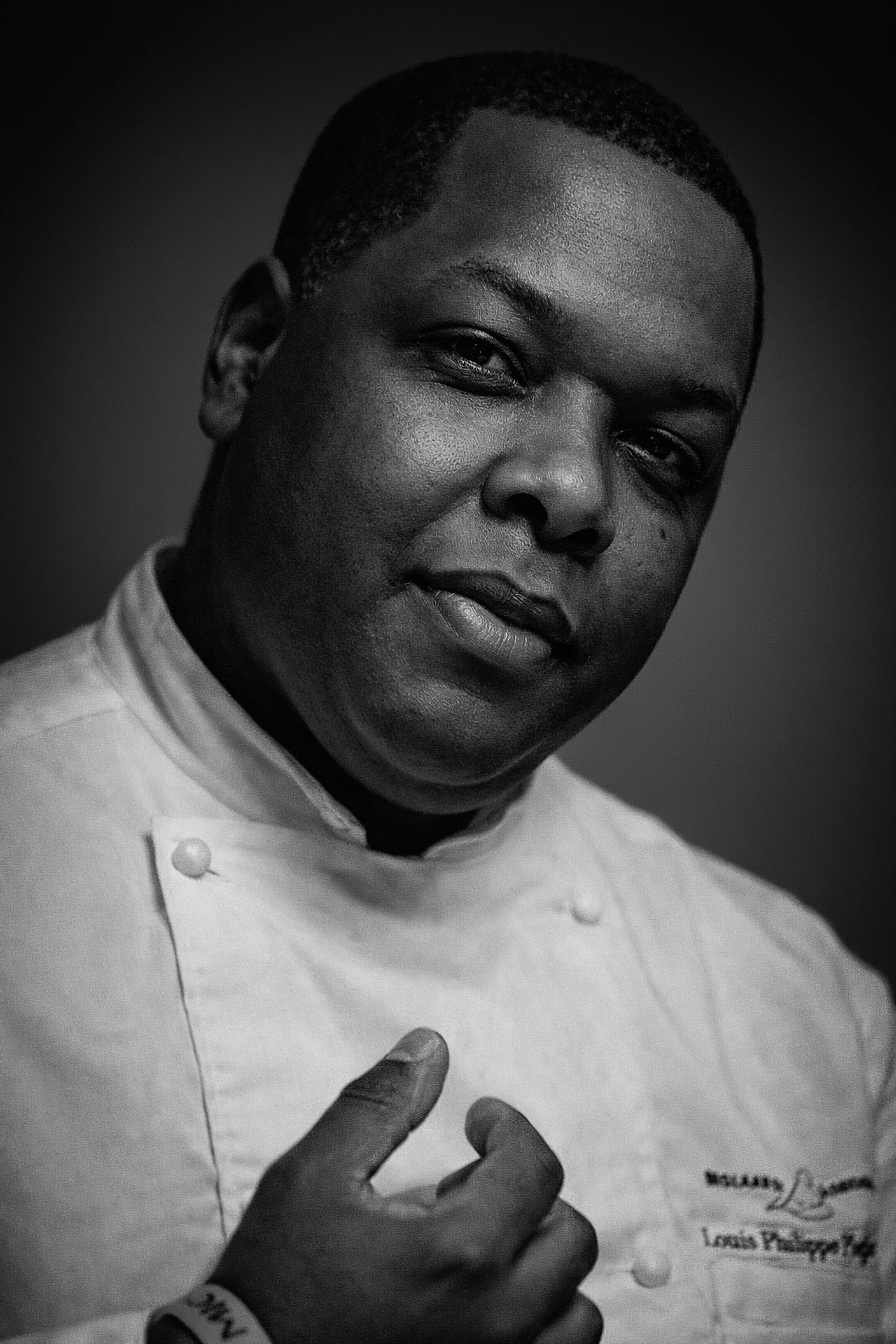 Portrait de chef en noir et blanc